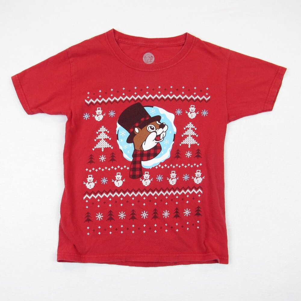 Buc-ee's Beaver Christmas Youth T-Shirt Worth Melting For Graphic Print Size YXS